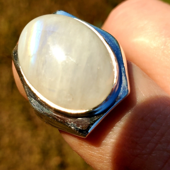 New Men's Rainbow Moonstone 925 Silver Ring. - Picture 16 of 16